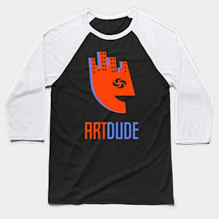 YourArtDude Logo In Red And Lt. Blue Baseball T-Shirt